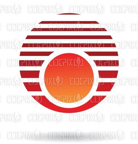 Red Round Logo - abstract orange and red round sunset logo icon