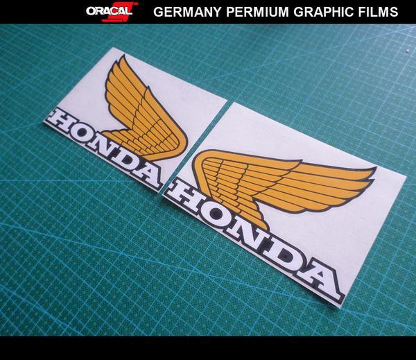 Old Honda Motorcycle Logo - Pair Of old Honda Wings logo fuel tank JDM Motorcycle Decal ...