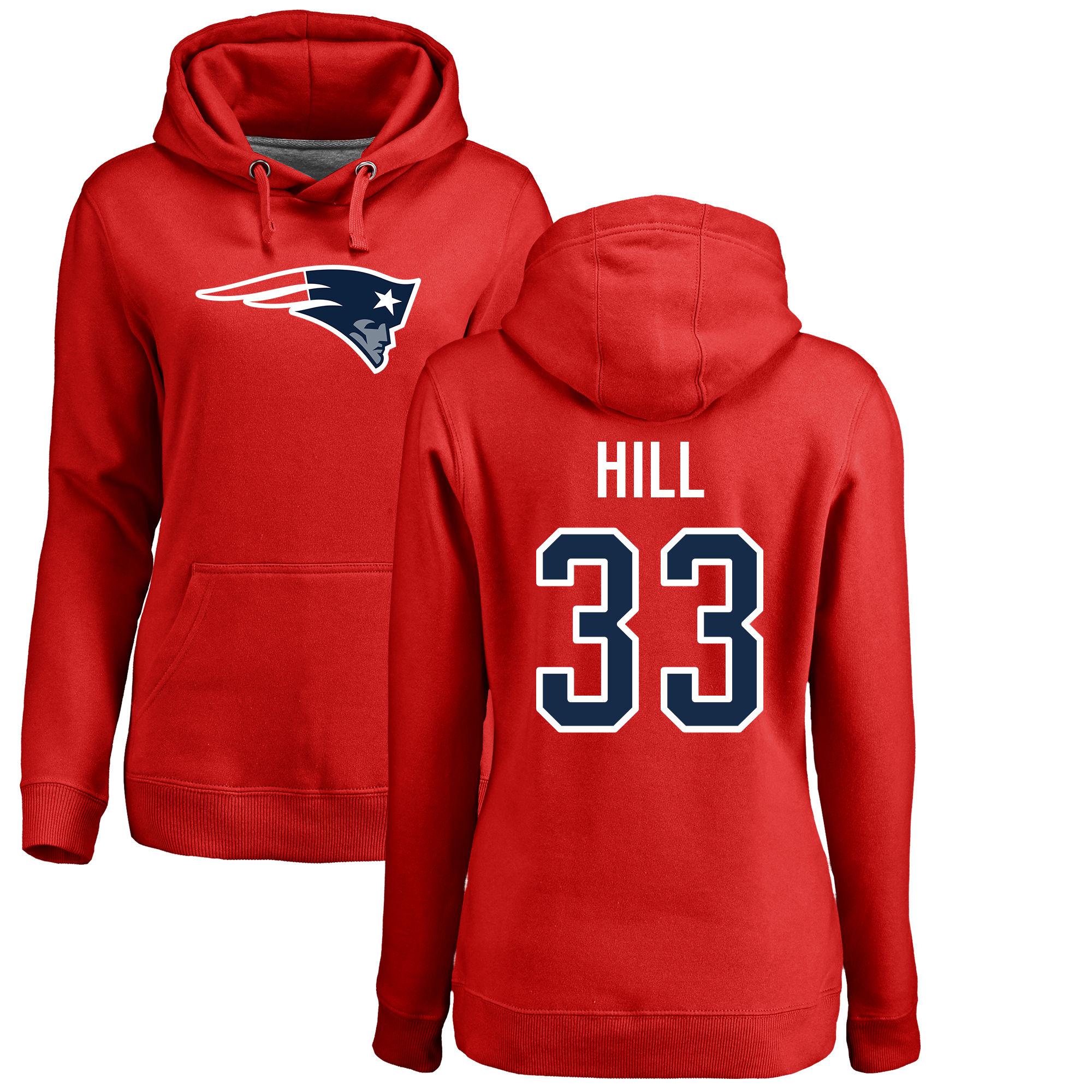 Jeremy Name Logo - Red Jeremy Hill Women's New England Patriots Name & Number Logo