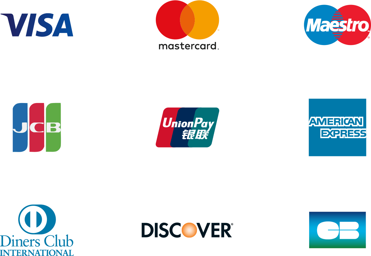 American Express Visa MasterCard Logo - Payment methods offered