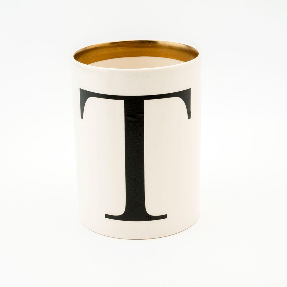 Large Letter T Logo - Baskerville letter T large pen pot Tomato Company