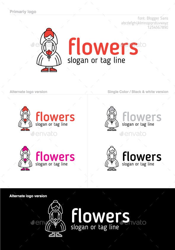 Big Flower Logo - Wedding Flower Logo