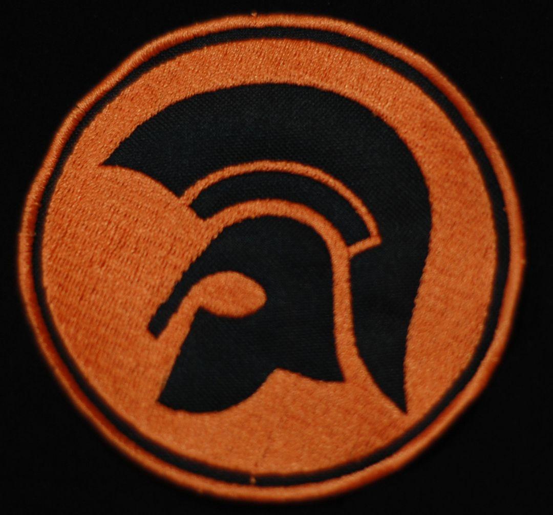 Trojan Logo - Trojan Logo Orange and Black Embroidered Patch
