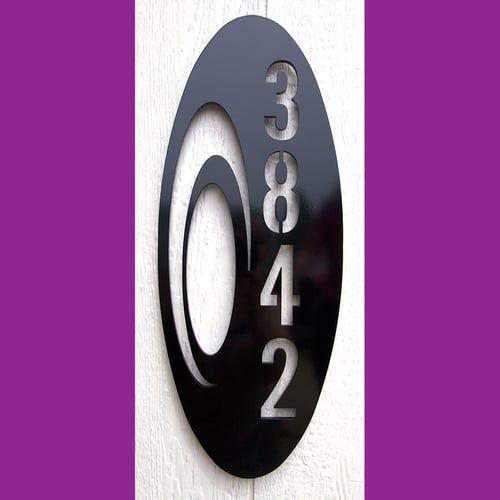 Vertical Oval Logo - MOD SHAPES: Vertical Oval Custom House Number Sign