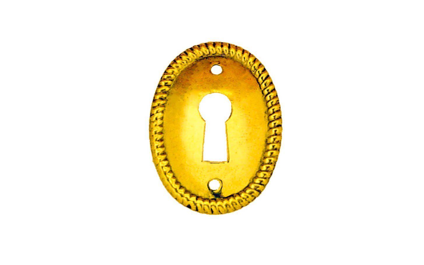 Vertical Oval Logo - Stamped Brass Vertical Oval Keyhole