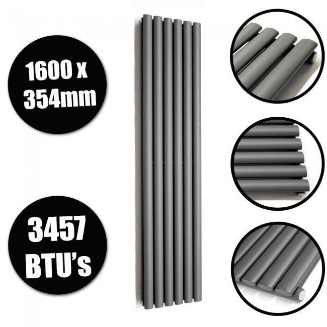 Vertical Oval Logo - Buy 1600 x 354mm Anthracite Oval Panel Vertical Radiator, Single of ...