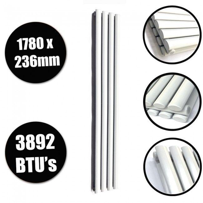 Vertical Oval Logo - Buy 1780 x 236mm White Oval Panel Vertical Radiator, Double