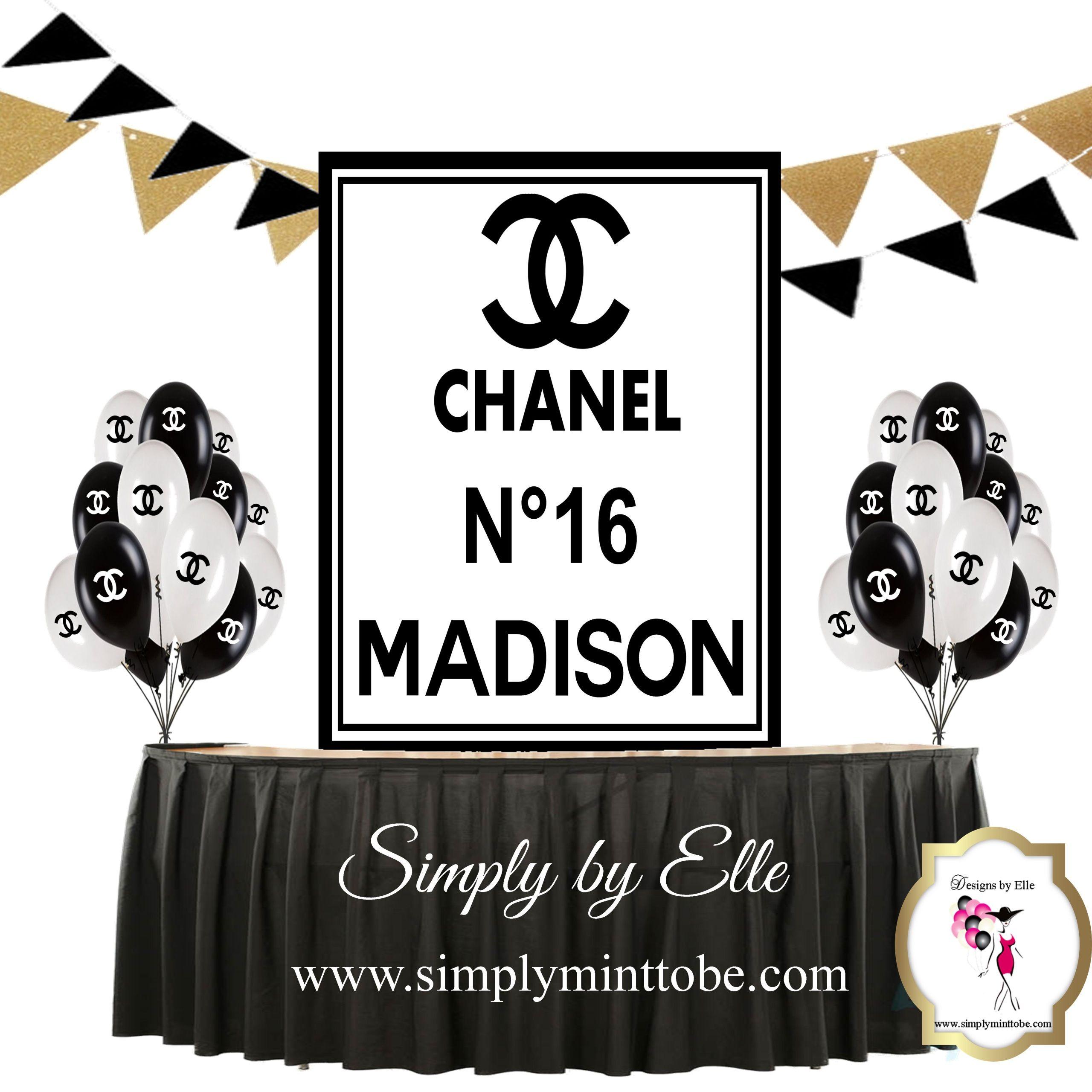 Coco Chanel Name Logo - CoCo Chanel Inspired Banner with Chanel name and Logo Personalized ...