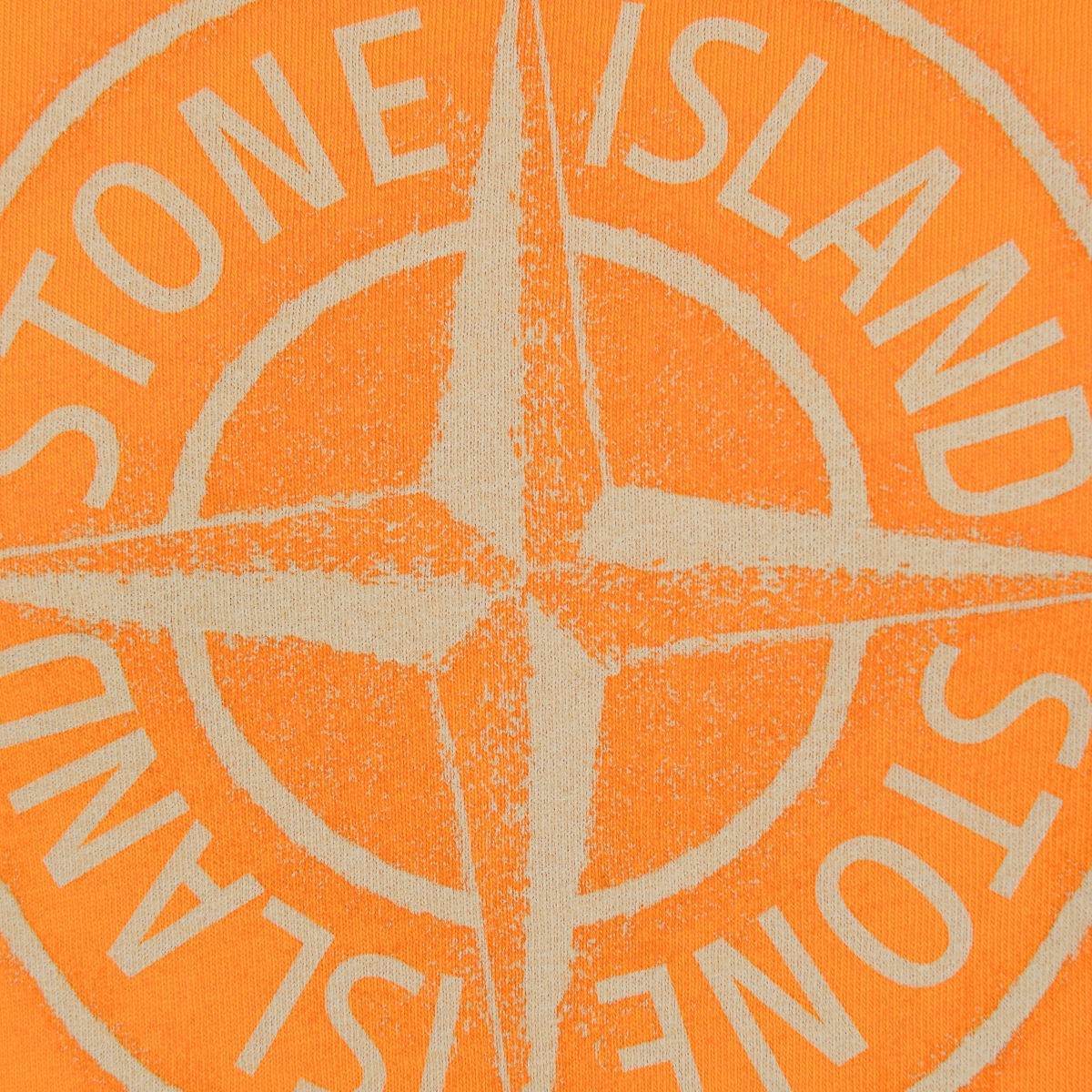 Orange Pattern Logo - Stone Island Boys Orange Logo Print Top