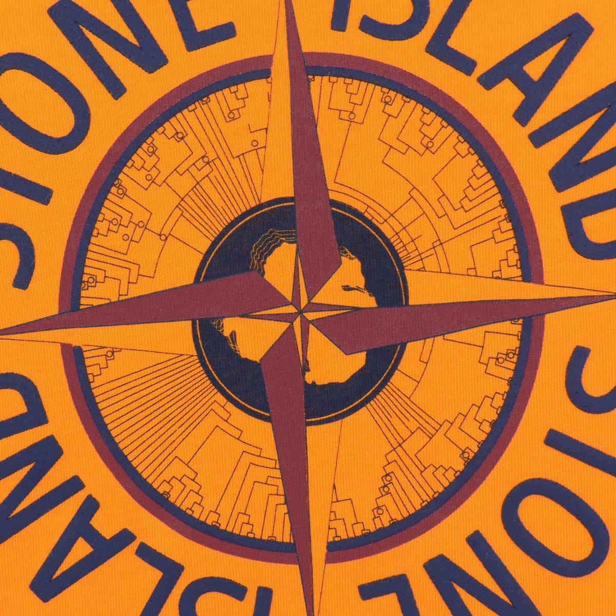 Orange Pattern Logo - Stone Island Boys Orange Logo Top