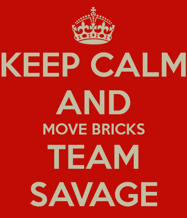 Team Savage Logo - KEEP CALM AND MOVE BRICKS TEAM SAVAGE Poster. DEE. Keep Calm O Matic