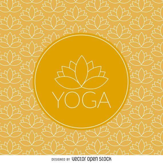 Orange Pattern Logo - Design features a seamless pattern made from illustrated lotuses ...