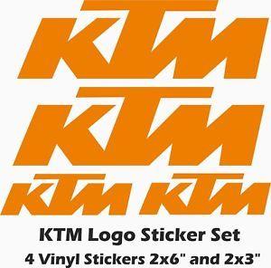 Orange Pattern Logo - KTM logo Stickers Set 2x6 & 2x3 Orange Vinyl MX RC8 Super Duke X
