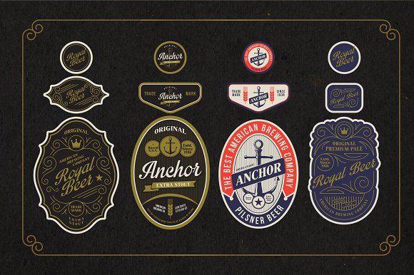 Vintage Beer Logo - Vintage Beer Labels Graphic Objects Creative Market