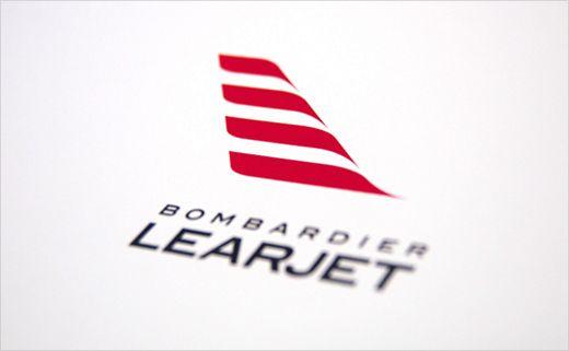 Red White and a Brand Name Logo - Bombardier Learjet Logo - Logo Designer