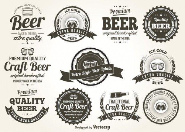 Vintage Beer Logo - Jogo de etiquetas personalizáveis cerveja do vintage. Beer