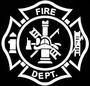 Firefighter Logo - 10-Pack White Fire Department Graphic Firefighter Logo Window Decal ...