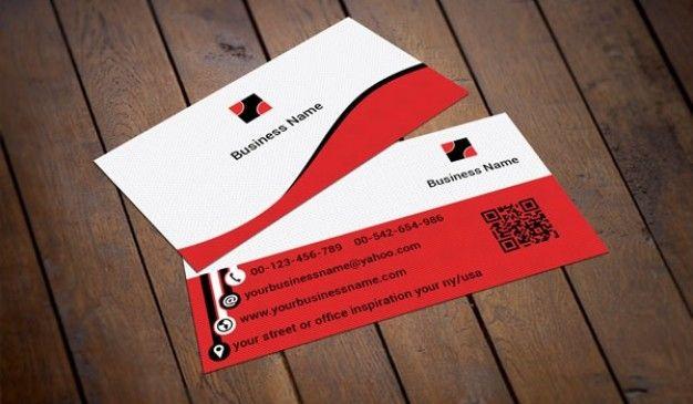 Red White and a Brand Name Logo - Red and white business card template PSD file