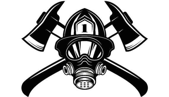 Fireman Logo - Firefighter Logo 14 Firefighting Helmet Mask Axes Fireman | Etsy