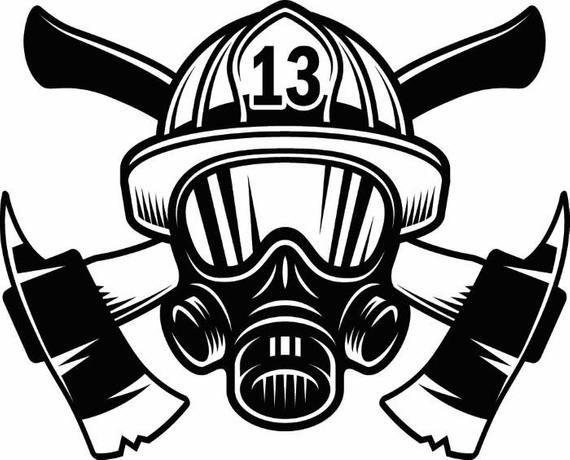 Firefighter Logo - Firefighter Logo 1 Firefighting Rescue Helmet Mask Axes | Etsy