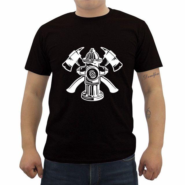 Firefighter Logo - Summer Fashion Casual Men O Neck Cotton T Shirt Firefighter Logo