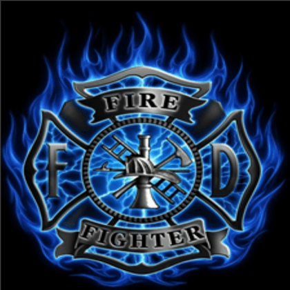 Firefighter Logo - blue fire firefighter logo - Roblox