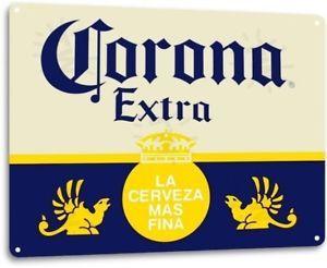 Corona Extra Logo - Corona Extra Beer Logo Retro Wall Art Decor Bar Pub Man Cave Metal ...