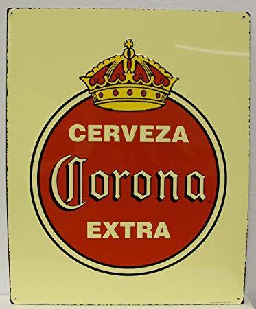 Corona Extra Logo - Corona Extra Beer Metal Sign cerveza old Logo large