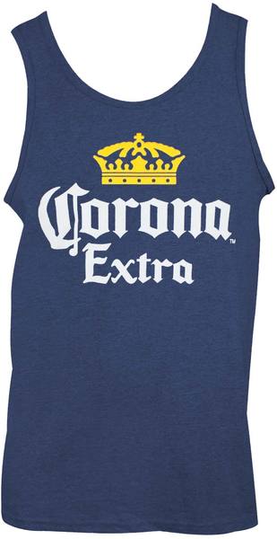 Corona Extra Logo - Corona Extra - Logo Heather Navy Blue Men's Tank Top (Large) | Raru