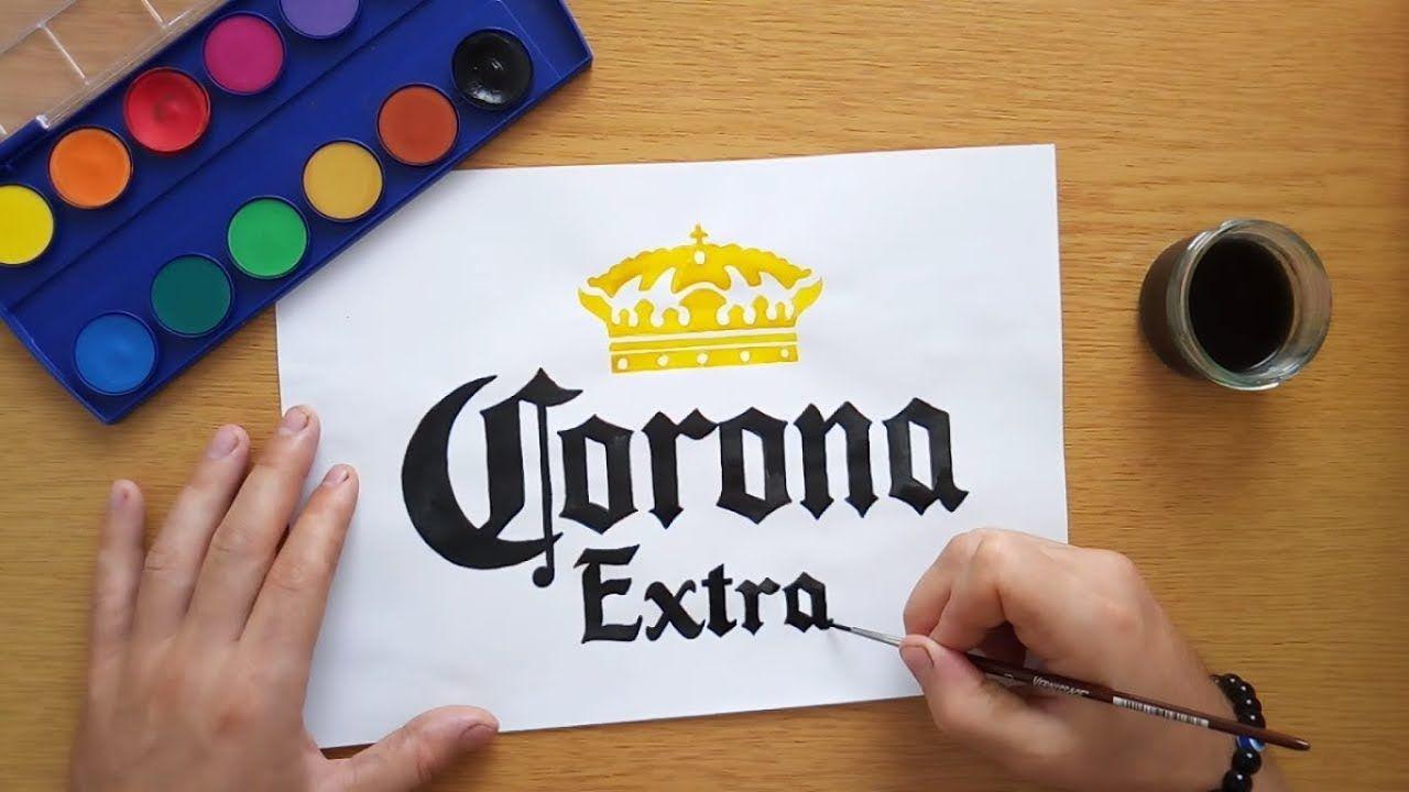 Corona Extra Logo - How to draw the Corona Extra logo - YouTube