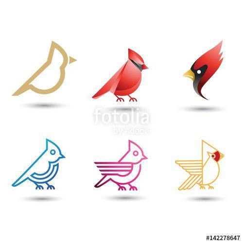 Cardinal Bird Logo - Cardinal bird icon collection logo