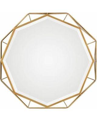 Gold Octagon Logo - Amazing Winter Deals on 30 Gold Open Geometric Round Wall Mirror