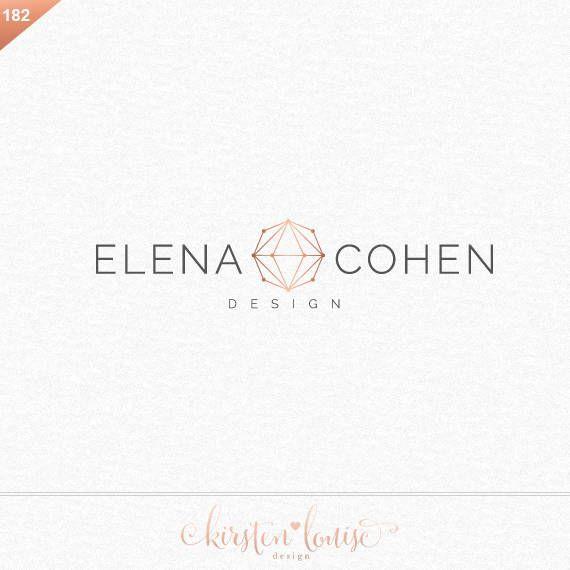 Gold Octagon Logo - Geometric Logo Copper Logo Rose Gold Logo Octagon Logo. My Premade