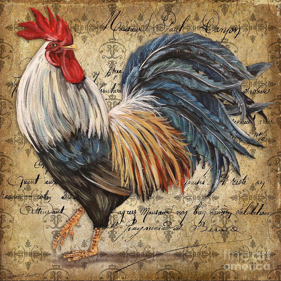 Rustic Rooster Logo - Rustic Rooster-jp2119 Painting by Jean Plout