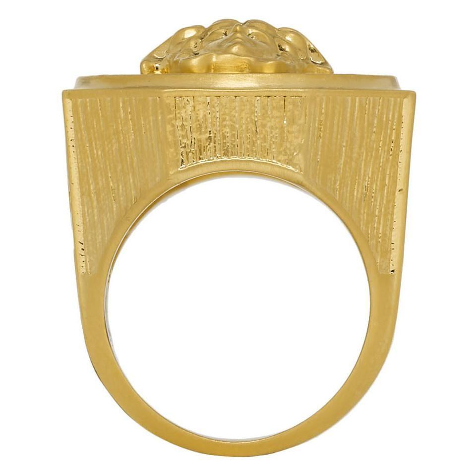 Gold Octagon Logo - Lyst - Versace Gold Octagon Greek Medusa Ring for Men