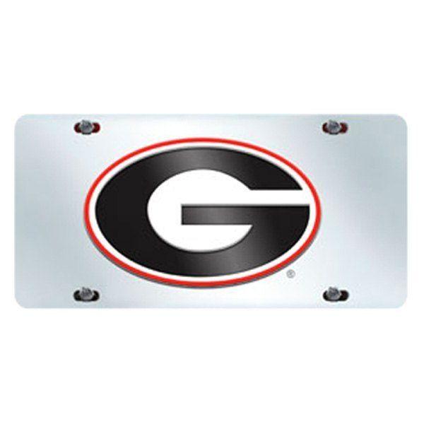 University of Georgia G Logo - FanMats® 14986 Chrome License Plate with University