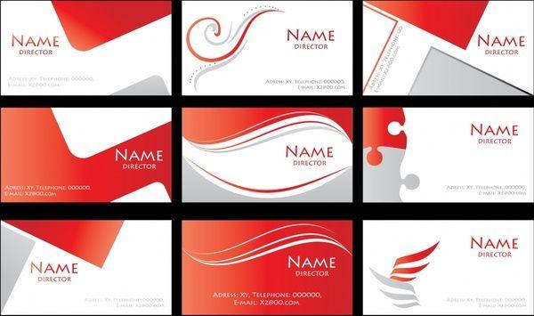Red White and a Brand Name Logo - Name card templates modern red white abstract decor Free vector in ...