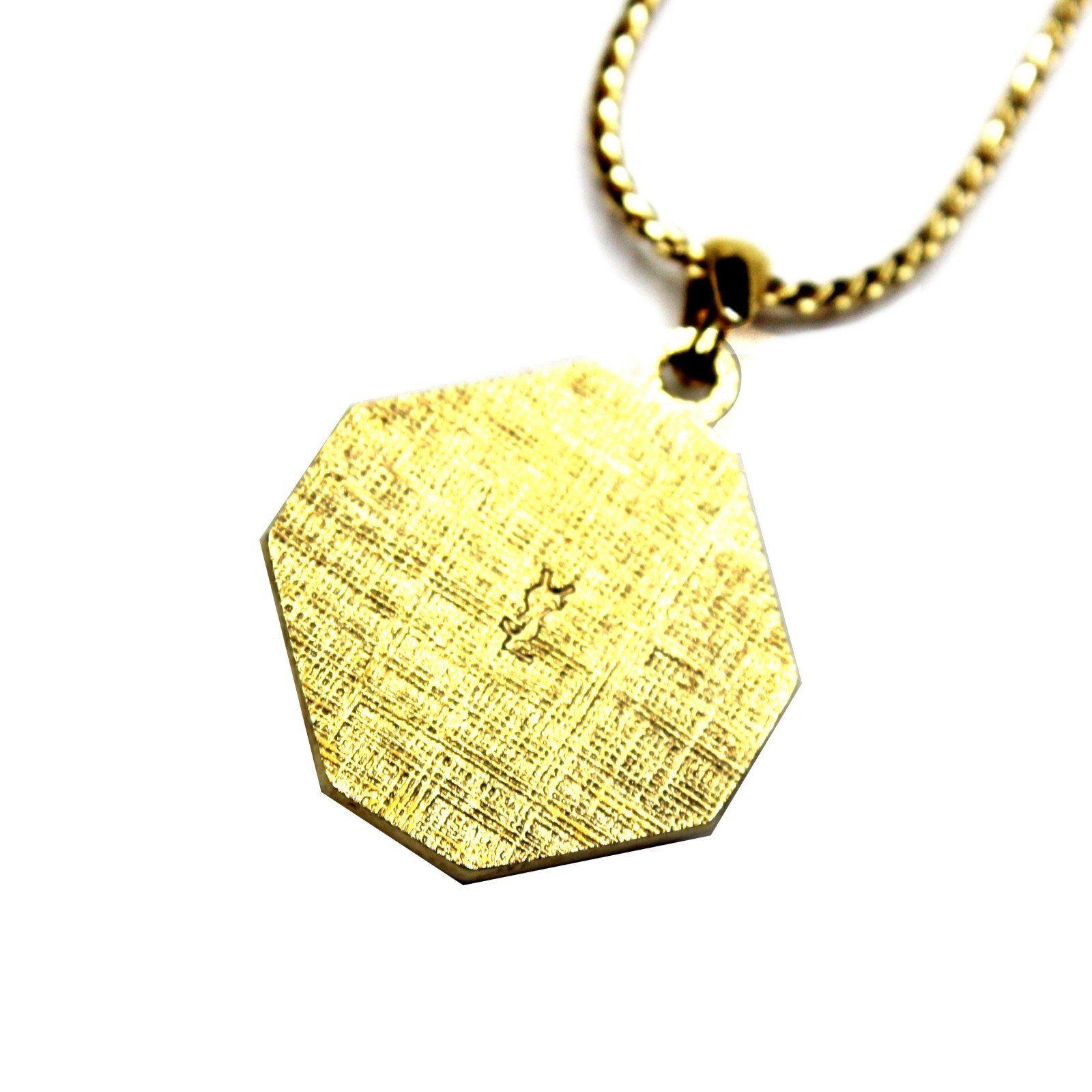 Gold Octagon Logo - Gold YSL Octagon Logo Chain with Crystal Accents