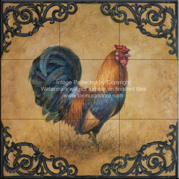 Rustic Rooster Logo - Rooster tiles - Kitchen backsplash tiles - Rustic Rooster Square-LSH ...