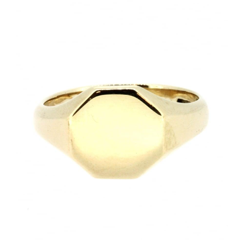 Gold Octagon Logo - 9ct Yellow Gold Octagon Signet Ring - Ramsdens