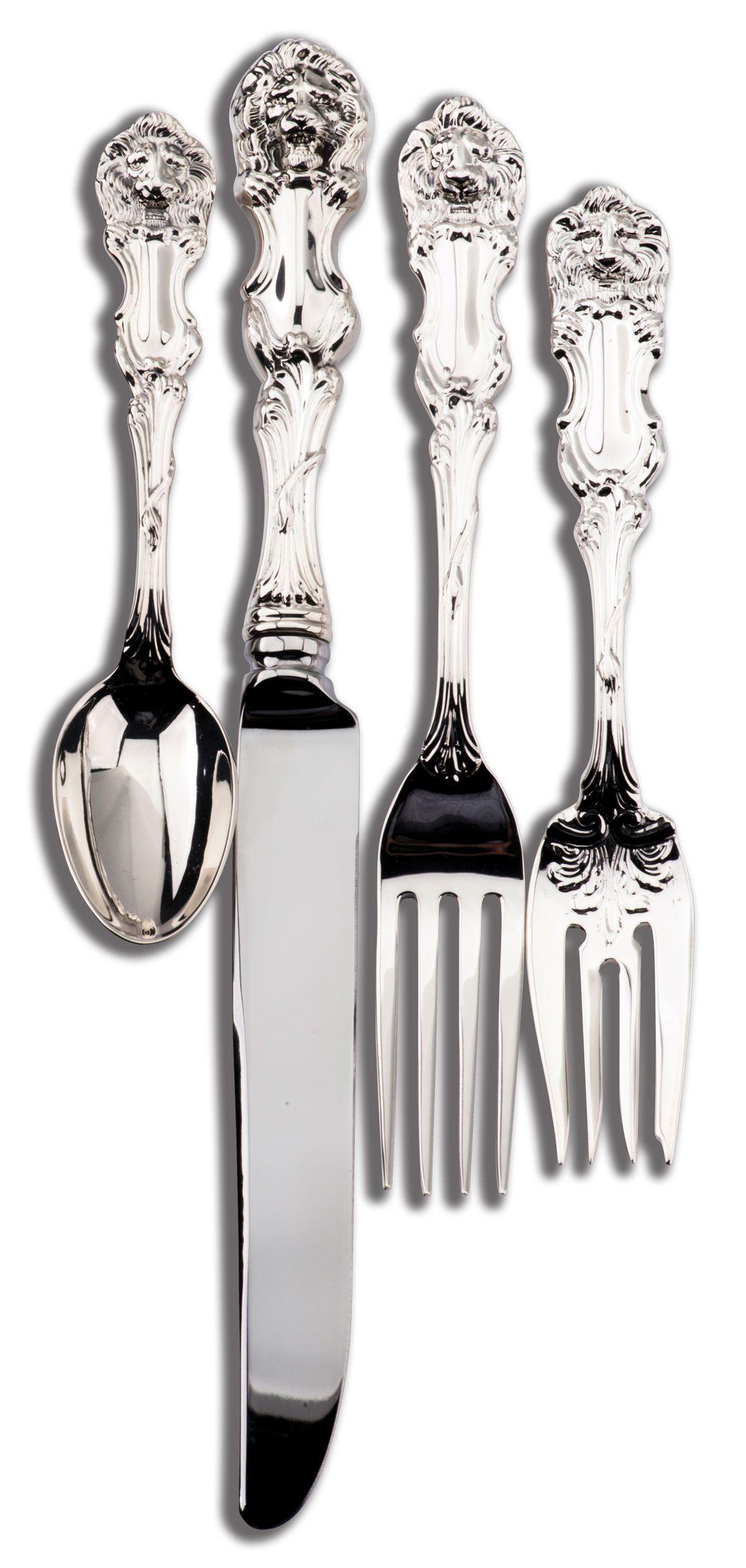 Cutlery with Lion Logo - Lion by Wallace Sterling Silver Flatware Information and History