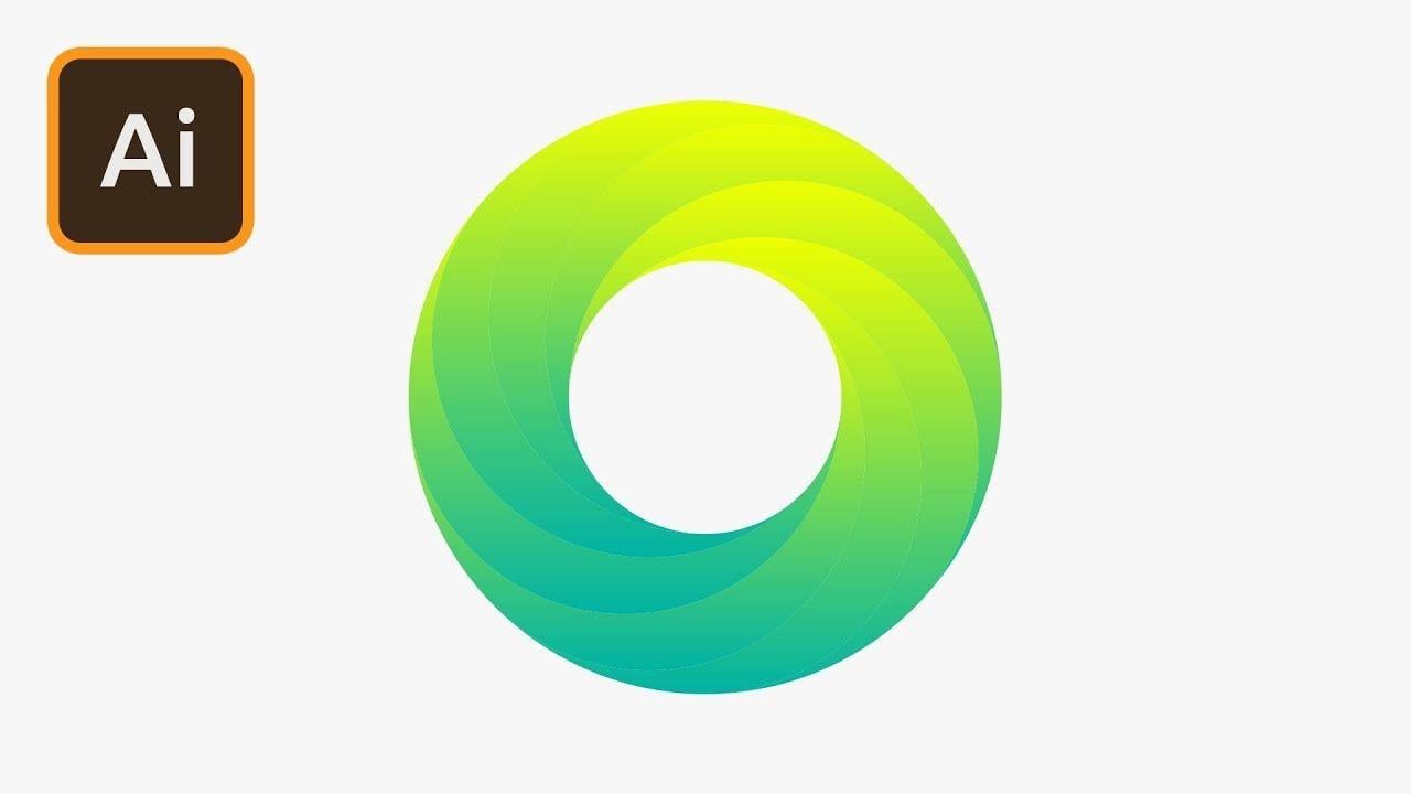 Green Half Circles Logo - Create a Swirling Gradient Logo in Illustrator - YouTube