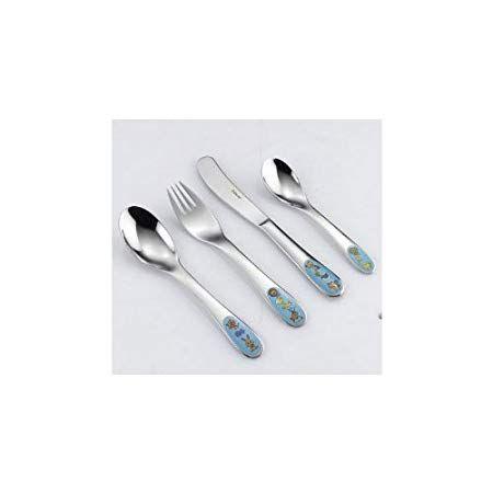 Cutlery with Lion Logo - Cutlery Set 4 Pieces Stainless Steel Flatware Child Lion Hisar 18 10