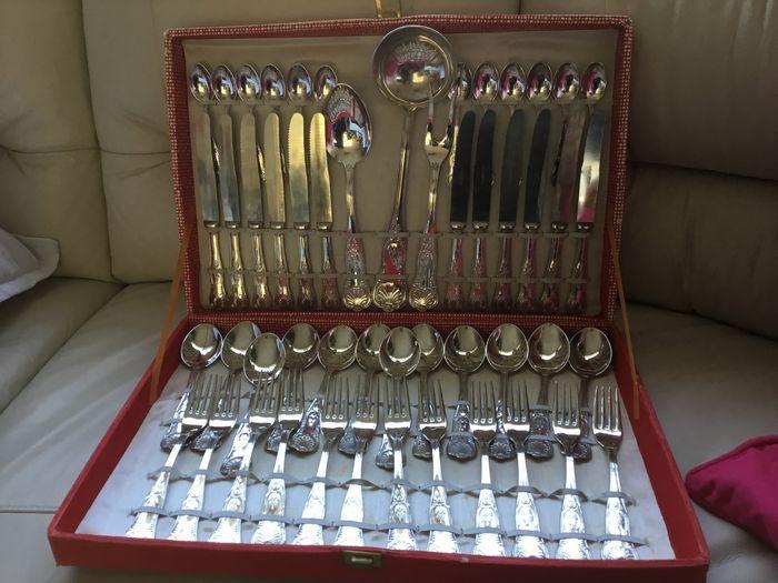 Cutlery with Lion Logo - piece, heavily silver plated (AP with lion) cutlery STAINLESS