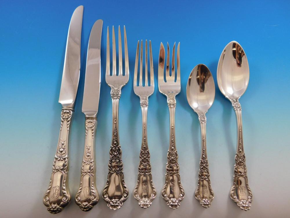 Cutlery with Lion Logo - Baronial Old by Gorham Sterling Silver Flatware Set Service