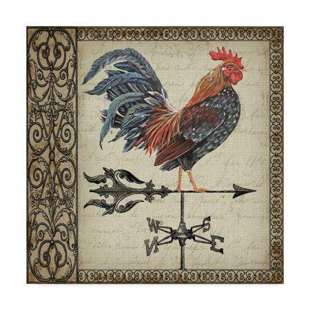 Rustic Rooster Logo - Trademark Fine Art 'Rustic Rooster Vane 1' Canvas Art by Jean Plout ...