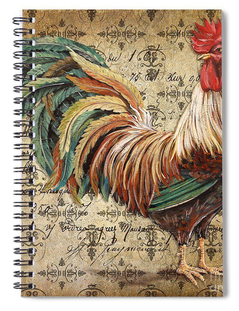 Rustic Rooster Logo - Rustic Rooster-jp2120 Spiral Notebook for Sale by Jean Plout