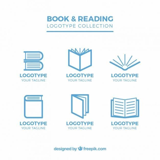 Modern Book Logo - Flat collection of six logos with books Vector | Free Download