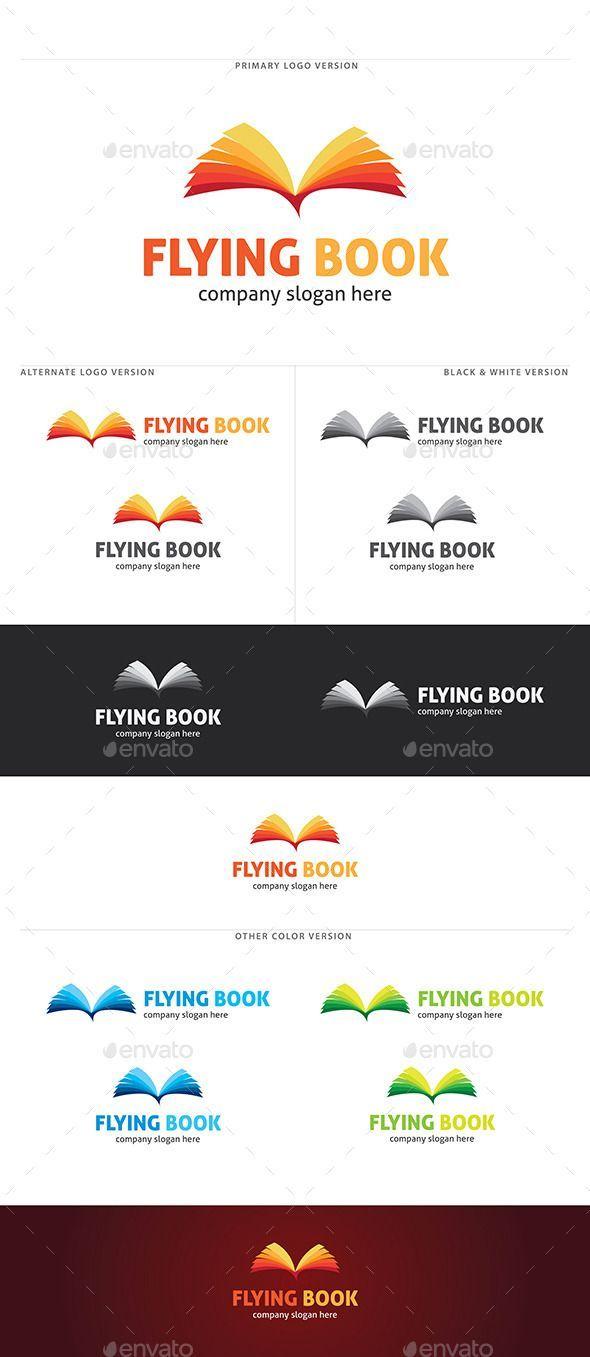 Modern Book Logo - Flying Book Logo. logos. Book logo, Logos and Logo