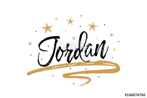 Jordan Word Logo - Jordan. Name country word text card, banner script. Beautiful
